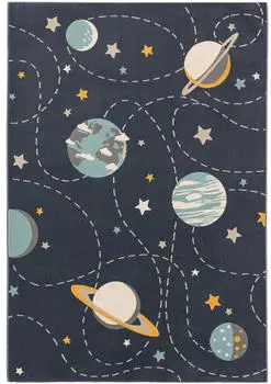 Benuta Kinderteppich Apollo 140 cm x 200 cm x 6 mm blau