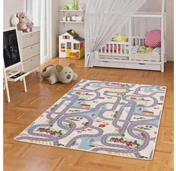 Snapstyle Straßenteppich 133x133 cm Fun Town Beige