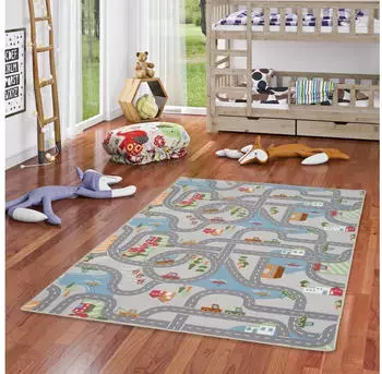 Snapstyle Straßenteppich 160x200 cm Fun Town Grau