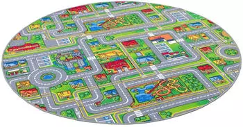 Snapstyle Kinderteppich 100 cm Abenteuerland Bunt Rund