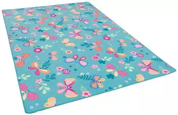 Snapstyle Kinderteppich 80x200 cm Schmetterling Türkis