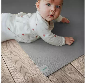 Sanosoft Krabbelmatte rutschfest 80x220cm Hellgrau