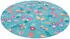 Snapstyle Kinderteppich 133 cm Schmetterling Türkis Rund
