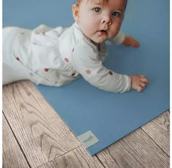 Sanosoft Krabbelmatte rutschfest 120x140cm Hellblau