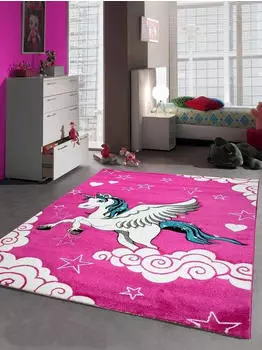 Carpetia Kinderteppich Einhorn Pink 80x150cm (640-17)