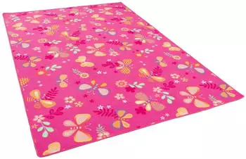 Snapstyle Kinderteppich 133x133 cm Schmetterling Pink
