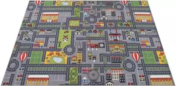 Paco Home Bino 577 Kinderteppich Stra&szlig;en-Motiv, grau, 80x150cm, Polyester (Bino 577)