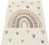 Paco Home Nino 887 Kinderteppich Kurzflor, beige, Motiv Regenbogen & Herzen, 133x190cm (887)