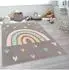 Paco Home Nino 887 Kinderteppich Kurzflor, grau, Regenbogen & Herzen, 120x160cm (887)