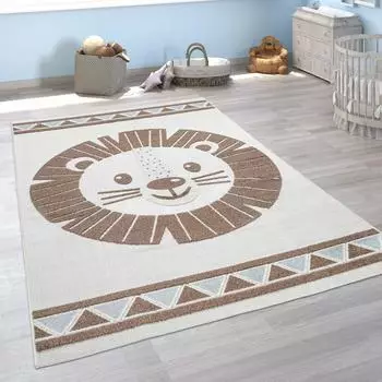 Paco Home Kinderteppich Spielteppich Tiermotive 3D, beige (44177)