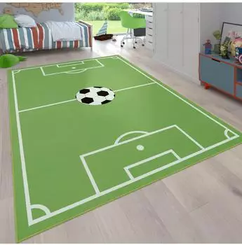 Paco Home Bino 568 Kinderteppich Fußballfeld-Motiv, grün, 240x340cm (40830515-0)