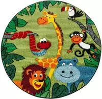 Paco Home Kinderteppich Kinderzimmer Dschungel Tiere Giraffe L&ouml;we Affe Nilpferd
