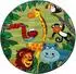 Paco Home Diamond 638 Kinderteppich rund Kurzflor 3D-Design Dschungel Tiere grün (Diamond 638)