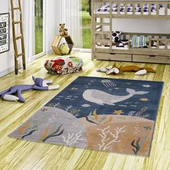 Pergamon. Maui Kids Ozean Kinderteppich, blau, 140x200cm
