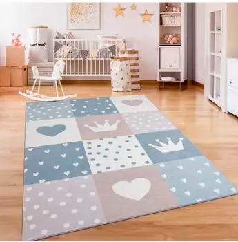 Paco Home Eliz 391 Kinderteppich Kurzflor, beige, Patchwork-Muster (83609808-0)