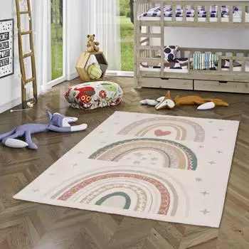 Pergamon. Happy Kids Lovely Rainbow Kinderteppich, bunt, 80x150cm (Lovely Rainbow)
