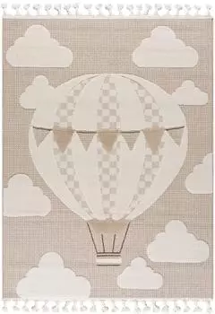 Mazovia Kinderteppich Ballon, beige, 3D-Muster, 80x150cm, Oeko-TEX® (Mazovia)