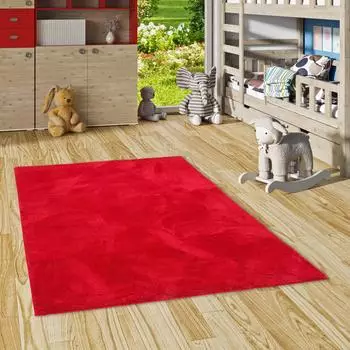 Pergamon. Silky Kids Hochflor-Teppich, rot, 80x150cm (Silky Kids)