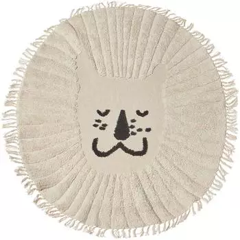 Beliani Badhani Kinderteppich, rund, beige, Baumwolle, ø140cm