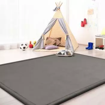 TT Home Krabbelmatte Kinderzimmer, einfarbig, rutschfest, flauschig, 100x200cm, 24mm