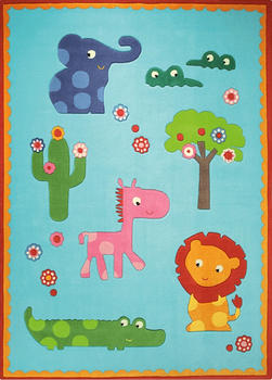 Esprit Home Kinder-Teppich Zoo türkis 120x180cm