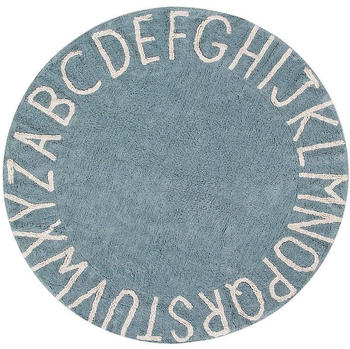 Lorena Canals Runder Teppich ABC Vintage blau/natur (LC1268)