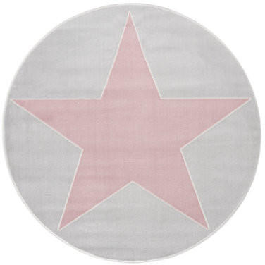 Livone Happy Rugs Shootingstar rund (ø 133 cm) silbergrau/rosa