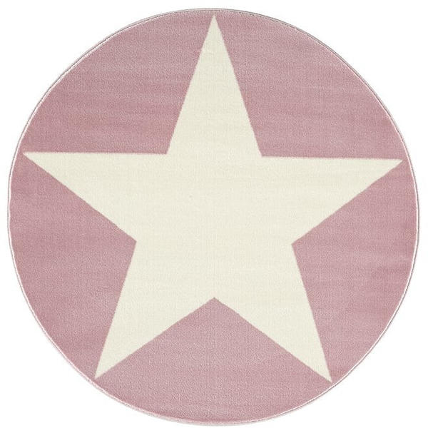 Livone Happy Rugs Shootingstar rund (ø 133 cm) rosa/weiß