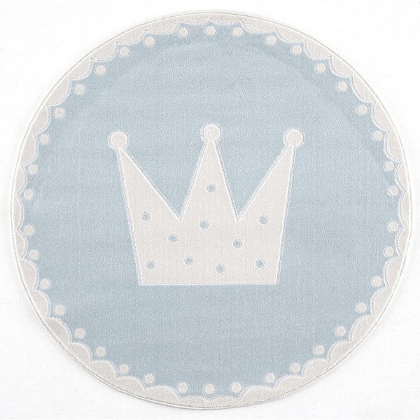 Livone Happy Rugs Crown (ø 133 cm) blau/weiss