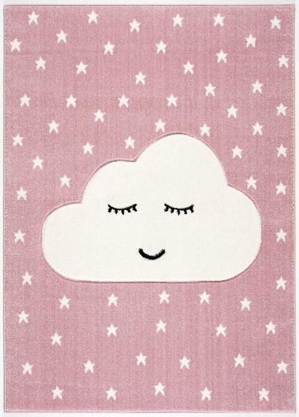 Livone Kids Love Rugs Smiley Cloud (120 x 170 cm) rosa/weiss