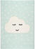 Livone Kids Love Rugs Smiley Cloud (120 x 170 cm) minz/weiss