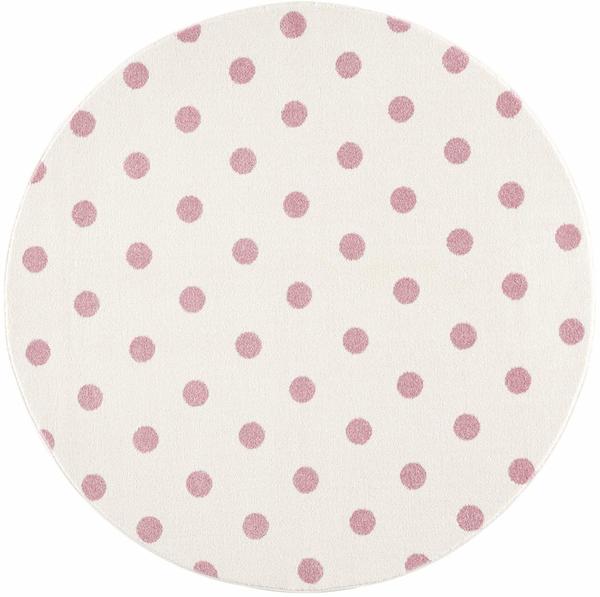 Livone Happy Rugs Circle (ø 100 cm) creme/rosa