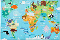Obsession Kinderteppich "My Torino Kids 233" rechteckig 10 mm H&ouml;he Motiv Weltkarte,