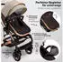 Kiduku 3 in 1 Kombi-Kinderwagen braun/gold