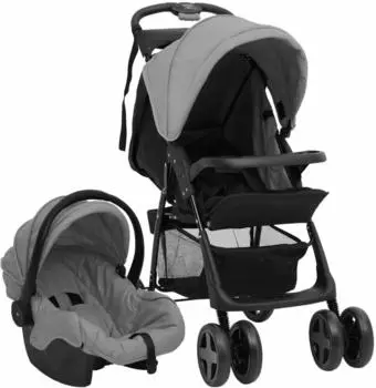 vidaXL Stroller VXL Light Grey and Black