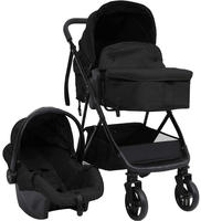vidaXL 3-in-1 Kinderwagen Anthrazit und Schwarz Stahl