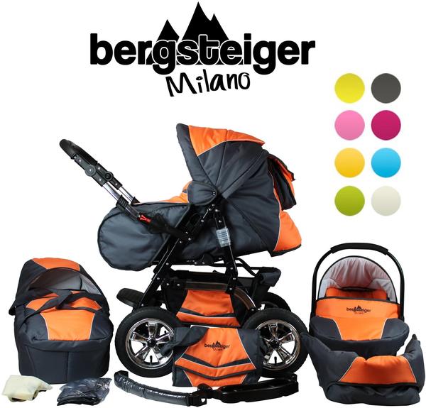 Bergsteiger-Kinderwagen Bergsteiger Milano Orange & Grey
