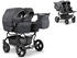 Baby Merc Zwillingskinderwagen 2 in 1 Twin Star dunkelgrau