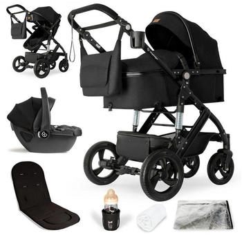 Bergsteiger Nizza 3in1 Kinderwagen inkl. Babyschale anthrazit/schwarz