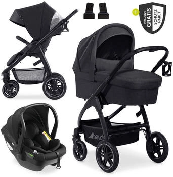 Hauck Saturn R Trio Set inkl. i-Size Babyschale & XXL Zubeh&ouml;rpaket melange black