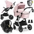 Hauck Vision X Trio Set inkl. i-Size Babyschale Drive N Care & XXL Zubehörpaket melange rose