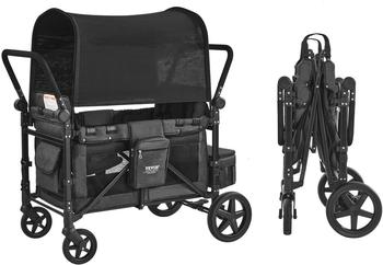 VEVOR Wagon Kinderwagen für 4 Kinder dunkelgrau/schwarz