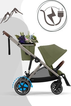 Cybex e-Gazelle S moss green (taupe frame)