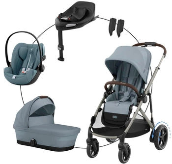 Cybex e-Gazelle S Travel Set stormy blue (taupe frame)