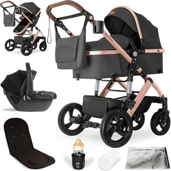 Bergsteiger Nizza 3in1 Kinderwagen inkl. Babyschale grey/rosegold