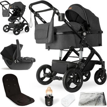 Bergsteiger Nizza 3in1 Kinderwagen inkl. Babyschale grey/black
