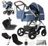 Bergsteiger Nizza 3in1 Kinderwagen inkl. Babyschale und Isofix Station blue/silver