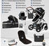 Bergsteiger Nizza 3in1 Kinderwagen inkl. Babyschale und Isofix Station black/silver