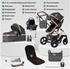 Bergsteiger Nizza 3in1 Kinderwagen inkl. Babyschale und Isofix Station grey/rosegold