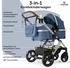 Bergsteiger Nizza 3in1 Kinderwagen blue/silver